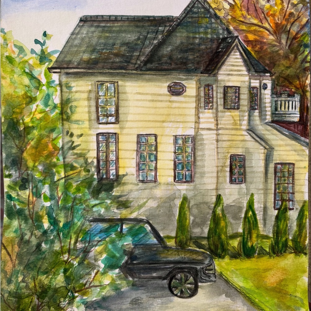 Elegant Home Art Painting with Black and Green Details